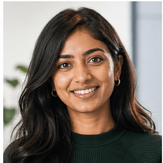 Fictional UK product manager portrait